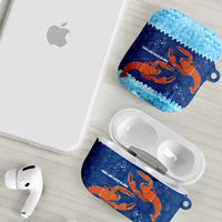 Turks and Caicos Islands AirPods Case with Red Crab and Ocean Wave Coral Reef Design - Wonder Print Shop