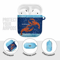 Turks and Caicos Islands AirPods Case with Red Crab and Ocean Wave Coral Reef Design - Wonder Print Shop