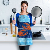 Turks and Caicos Islands Apron with Red Crab and Ocean Wave Coral Reef Design - Wonder Print Shop