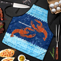Turks and Caicos Islands Apron with Red Crab and Ocean Wave Coral Reef Design - Wonder Print Shop