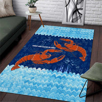 Turks and Caicos Islands Area Rug with Red Crab and Ocean Wave Coral Reef Design - Wonder Print Shop