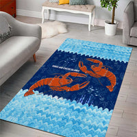 Turks and Caicos Islands Area Rug with Red Crab and Ocean Wave Coral Reef Design - Wonder Print Shop