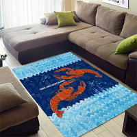 Turks and Caicos Islands Area Rug with Red Crab and Ocean Wave Coral Reef Design - Wonder Print Shop