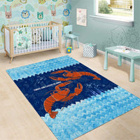 Turks and Caicos Islands Area Rug with Red Crab and Ocean Wave Coral Reef Design - Wonder Print Shop