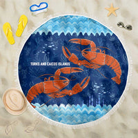 Turks and Caicos Islands Beach Blanket with Red Crab and Ocean Wave Coral Reef Design - Wonder Print Shop