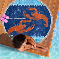 Turks and Caicos Islands Beach Blanket with Red Crab and Ocean Wave Coral Reef Design - Wonder Print Shop
