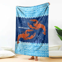 Turks and Caicos Islands Blanket with Red Crab and Ocean Wave Coral Reef Design - Wonder Print Shop