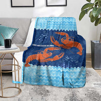 Turks and Caicos Islands Blanket with Red Crab and Ocean Wave Coral Reef Design - Wonder Print Shop