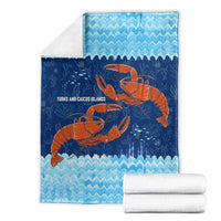 Turks and Caicos Islands Blanket with Red Crab and Ocean Wave Coral Reef Design - Wonder Print Shop