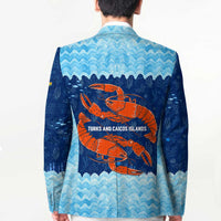 Turks and Caicos Islands Blazer with Red Crab and Ocean Wave Coral Reef Design - Wonder Print Shop