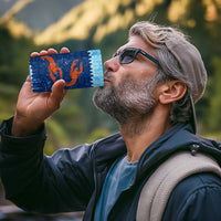 Turks and Caicos Islands 4 in 1 Can Cooler Tumbler with Red Crab and Ocean Wave Coral Reef Design - Wonder Print Shop