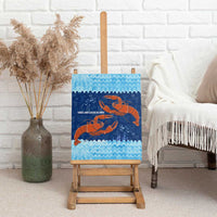Turks and Caicos Islands Canvas Wall Art with Red Crab and Ocean Wave Coral Reef Design - Wonder Print Shop