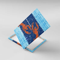 Turks and Caicos Islands Canvas Wall Art with Red Crab and Ocean Wave Coral Reef Design - Wonder Print Shop