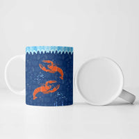 Turks and Caicos Islands Ceramic Mug with Red Crab and Ocean Wave Coral Reef Design - Wonder Print Shop