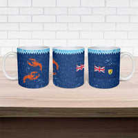 Turks and Caicos Islands Ceramic Mug with Red Crab and Ocean Wave Coral Reef Design - Wonder Print Shop
