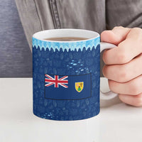 Turks and Caicos Islands Ceramic Mug with Red Crab and Ocean Wave Coral Reef Design - Wonder Print Shop