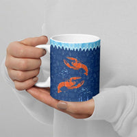 Turks and Caicos Islands Ceramic Mug with Red Crab and Ocean Wave Coral Reef Design - Wonder Print Shop