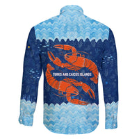 Turks and Caicos Islands Family Matching Off Shoulder Short Dress and Hawaiian Shirt with Red Crab and Ocean Wave Coral Reef Design - Wonder Print Shop