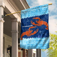 Turks and Caicos Islands Garden Flag with Red Crab and Ocean Wave Coral Reef Design - Wonder Print Shop