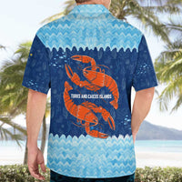 Turks and Caicos Islands Hawaiian Shirt with Red Crab and Ocean Wave Coral Reef Design - Wonder Print Shop