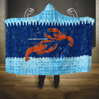 Turks and Caicos Islands Hooded Blanket with Red Crab and Ocean Wave Coral Reef Design - Wonder Print Shop