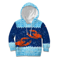 Turks and Caicos Islands Kid Hoodie with Red Crab and Ocean Wave Coral Reef Design - Wonder Print Shop