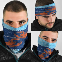 Turks and Caicos Islands Neck Gaiter with Red Crab and Ocean Wave Coral Reef Design - Wonder Print Shop