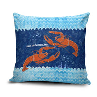 Turks and Caicos Islands Pillow Cover with Red Crab and Ocean Wave Coral Reef Design - Wonder Print Shop