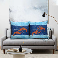 Turks and Caicos Islands Pillow Cover with Red Crab and Ocean Wave Coral Reef Design - Wonder Print Shop