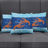 Turks and Caicos Islands Pillow Cover with Red Crab and Ocean Wave Coral Reef Design - Wonder Print Shop