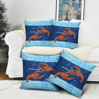 Turks and Caicos Islands Pillow Cover with Red Crab and Ocean Wave Coral Reef Design - Wonder Print Shop