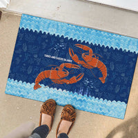 Turks and Caicos Islands Rubber Doormat with Red Crab and Ocean Wave Coral Reef Design - Wonder Print Shop