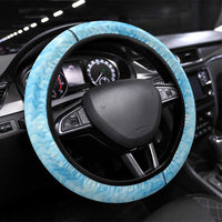 Turks and Caicos Islands Steering Wheel Cover with Red Crab and Ocean Wave Coral Reef Design - Wonder Print Shop