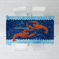 Turks and Caicos Islands Tablecloth with Red Crab and Ocean Wave Coral Reef Design - Wonder Print Shop