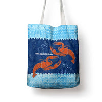 Turks and Caicos Islands Tote Bag with Red Crab and Ocean Wave Coral Reef Design - Wonder Print Shop