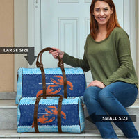 Turks and Caicos Islands Travel Bag with Red Crab and Ocean Wave Coral Reef Design - Wonder Print Shop