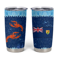 Turks and Caicos Islands Tumbler Cup with Red Crab and Ocean Wave Coral Reef Design - Wonder Print Shop