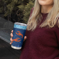 Turks and Caicos Islands Tumbler Cup with Red Crab and Ocean Wave Coral Reef Design - Wonder Print Shop