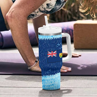 Turks and Caicos Islands Tumbler With Handle with Red Crab and Ocean Wave Coral Reef Design - Wonder Print Shop