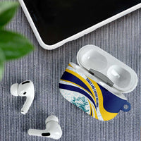 Turks and Caicos Islands AirPods Case with Sea Shell Graphic and Yellow Blue Wave Design - Wonder Print Shop