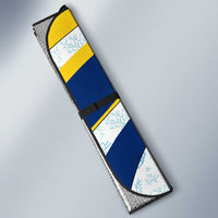 Turks and Caicos Islands Auto Sun Shade with Sea Shell Graphic and Yellow Blue Wave Design - Wonder Print Shop