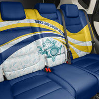 Turks and Caicos Islands Back Car Seat Cover with Sea Shell Graphic and Yellow Blue Wave Design - Wonder Print Shop