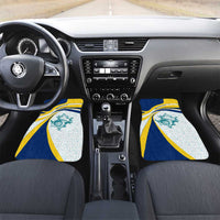 Turks and Caicos Islands Car Mats with Sea Shell Graphic and Yellow Blue Wave Design - Wonder Print Shop