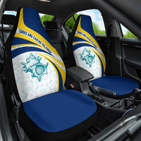 Turks and Caicos Islands Car Seat Cover with Sea Shell Graphic and Yellow Blue Wave Design - Wonder Print Shop