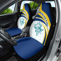 Turks and Caicos Islands Car Seat Cover with Sea Shell Graphic and Yellow Blue Wave Design - Wonder Print Shop