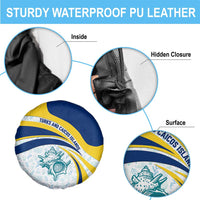 Turks and Caicos Islands Spare Tire Cover with Sea Shell Graphic and Yellow Blue Wave Design - Wonder Print Shop