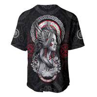 Viking Shieldmaiden Baseball Jersey with Viking Compass Vegvisir - Wonder Print Shop