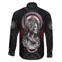 Viking Shieldmaiden Family Matching Short Sleeve Bodycon Dress and Hawaiian Shirt with Viking Compass Vegvisir - Wonder Print Shop
