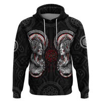Viking Shieldmaiden Hoodie with Viking Compass Vegvisir - Wonder Print Shop