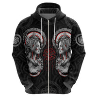 Viking Shieldmaiden Hoodie with Viking Compass Vegvisir - Wonder Print Shop